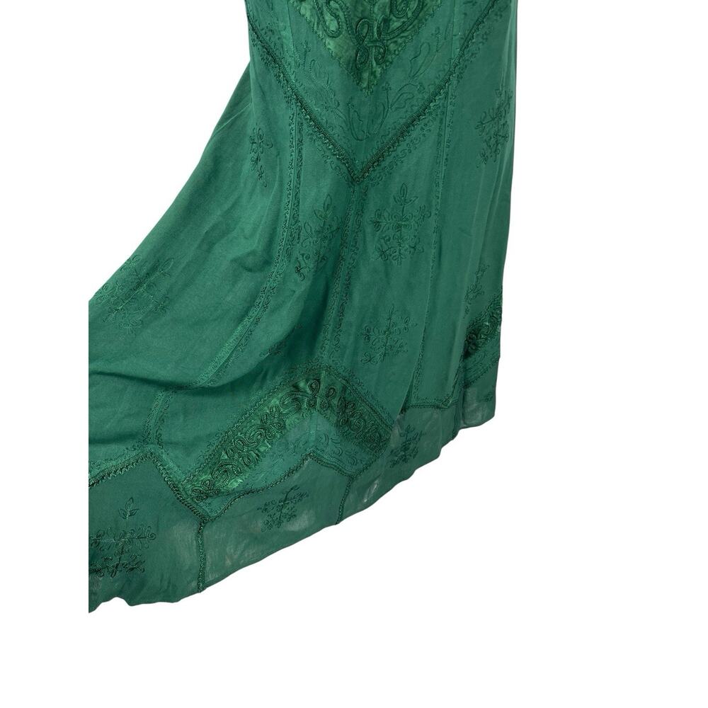 NWT Holy Clothing Dress Embroidered Green Renaissance Sleeveless Size Medium - Picture 4 of 16